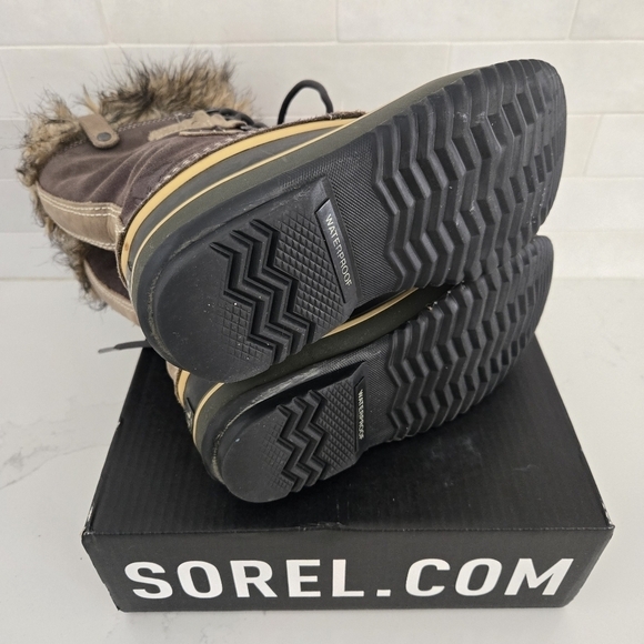 Sorel Joan Of Arctic Brown Tan Waterproof Winter Insulated Snow Boots Size 7 - Picture 6 of 9